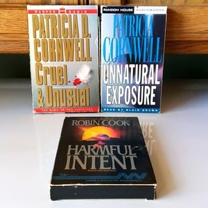 $3/15 Lot of Three Audiobooks on Tape by Patricia Cornwall and Robin Cook